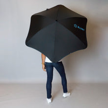 Load image into Gallery viewer, 2020 Black/Blue Sport Blunt Umbrella Model Back View